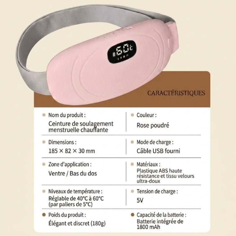 Bouillotte Nouvelle Génération – Ceinture Chauffante & Massante (Ventre & Dos) - MAMANIMA